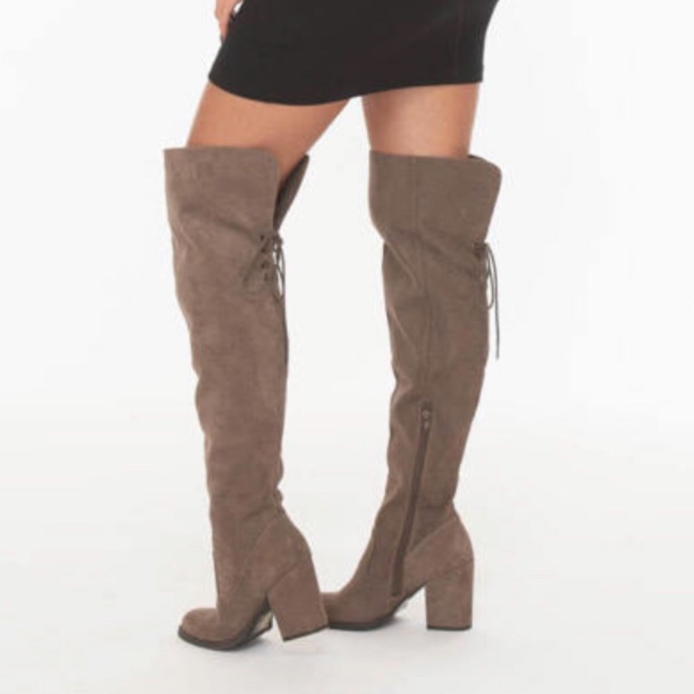 high heel knee high boots